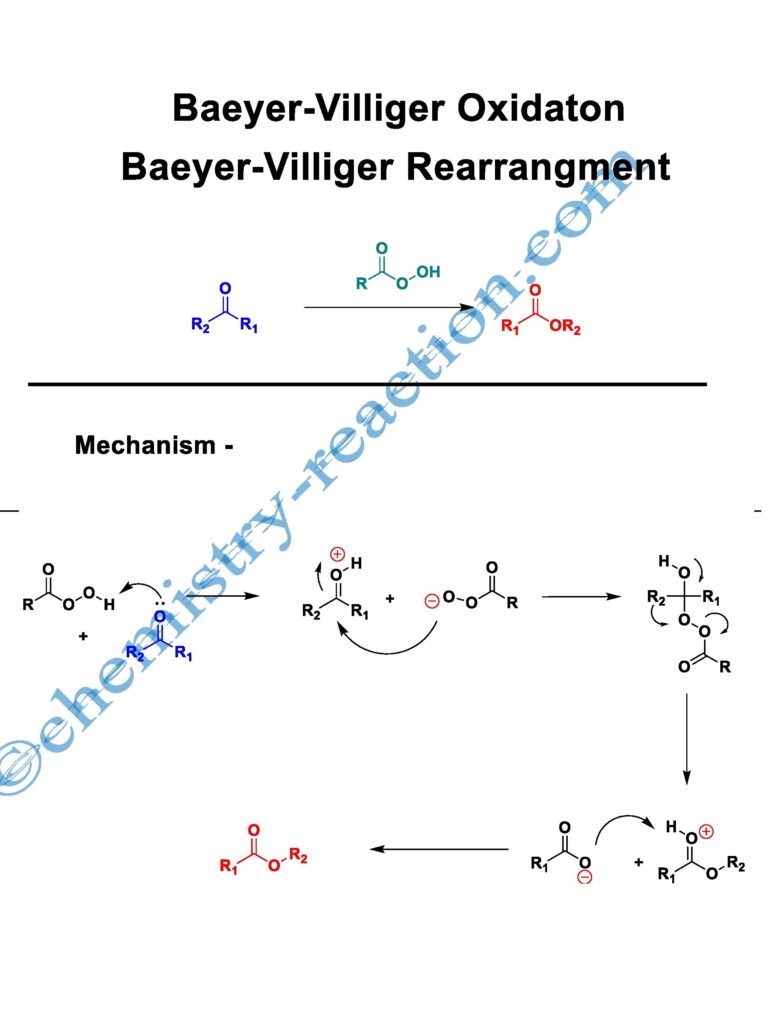  Mechanism of Baeyer-Villiger Rearrangement.png 
Baeyer-Villiger oxidation mechanism image.
