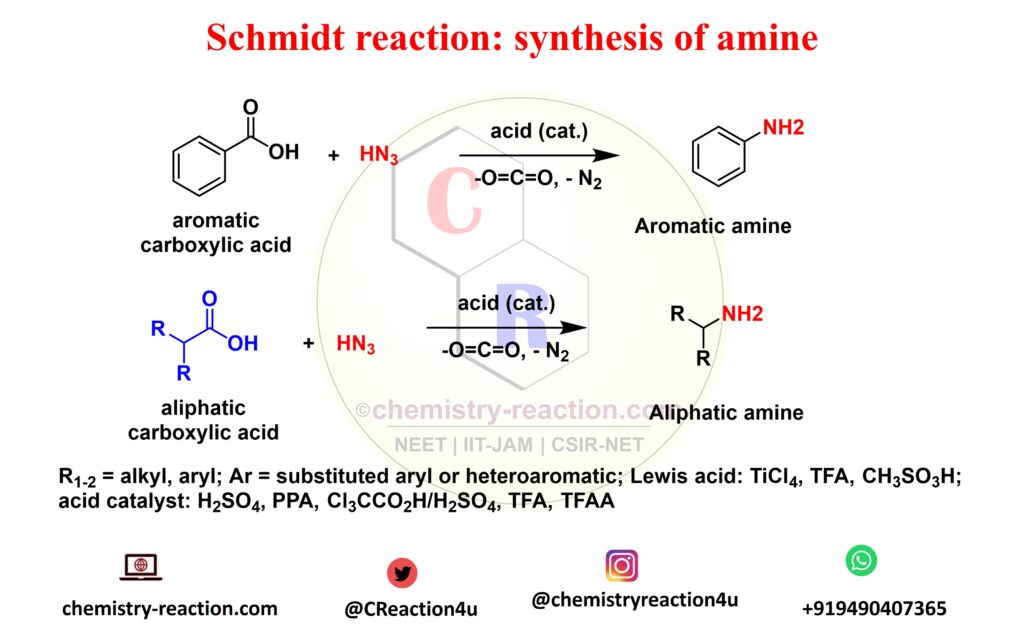 Schmidt Reaction for synthesis of amine