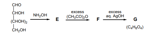 Write the structures of E, F and G in the following scheme of reactions