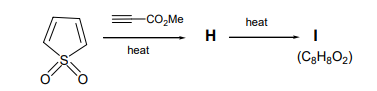 Identify the structures of H and I in the following synthetic transformation