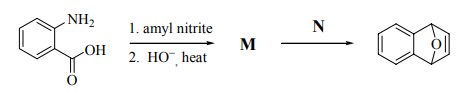 Identify the structures of M and N in the following synthetic transformation