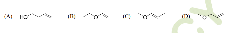 An organic compound P (C4H8O) is positive to Bayer’s test, but inert to sodium metal. On treatment with conc. HCl, P gives CH3CH2Cl and CH3CHO. The structure of P is