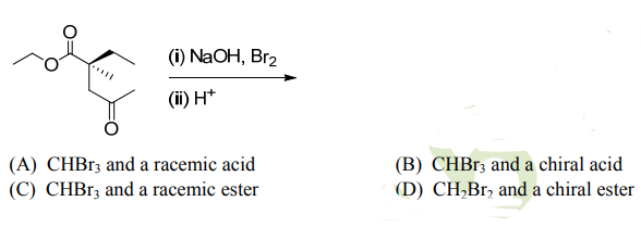 The set of products formed in the following reaction is