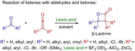 Reaction of ketenes with aldehydes and ketones