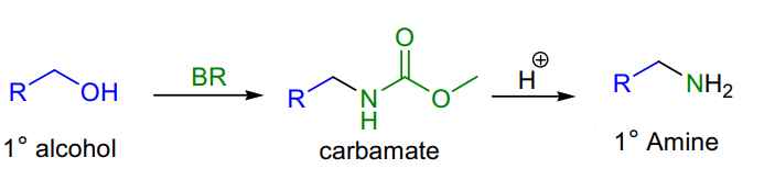 Primary alcohol to carbamate to amine, Burgess Reagent Uses