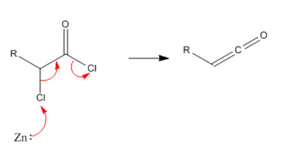 dehalogenation of α-halo acid chlorides by zinc